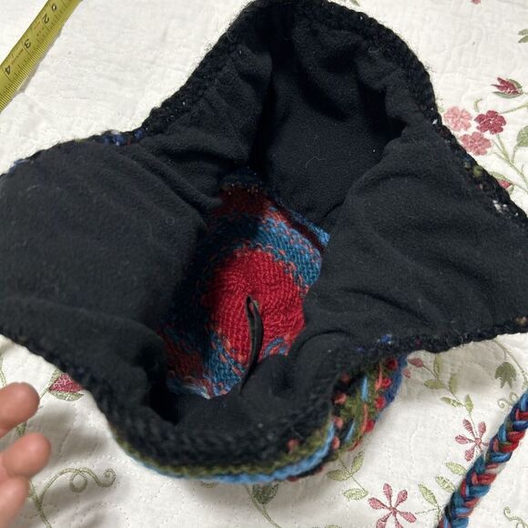 Lost Horizons Wool Floral Fair Isle Beanie Winter Hat Ear Flaps Women's One Size - Picture 9 of 9